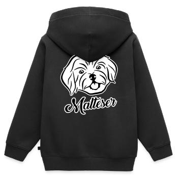 Malteser - Kinder Premium Organic Zip Hoodie - Schwarz - Hinten - AI Model Kid Male (0cm)
