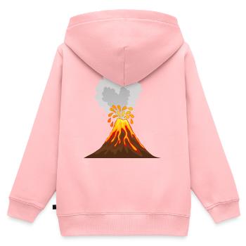 Vulkan, Lava, , Asche, Magma, Geologe, vulcano - Kinder Premium Organic Zip Hoodie - Rosa - Hinten - AI Model Kid Female (0cm)
