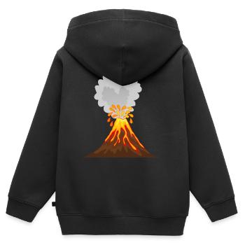 Vulkan, Lava, , Asche, Magma, Geologe, vulcano - Kinder Premium Organic Zip Hoodie - Schwarz - Hinten - AI Model Kid Male (0cm)