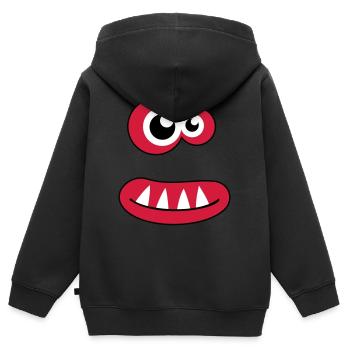 Monstre - Sweat Premium à capuche zippé enfant bio - noir - Dos - AI Model Kid Male (0cm)