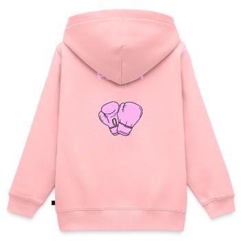BOXE - Sweat Premium à capuche zippé enfant bio - rose - Dos - AI Model Kid Female (0cm)