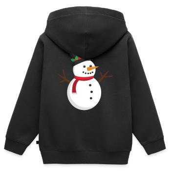 Schneemann - Kinder Premium Organic Zip Hoodie - Schwarz - Hinten - AI Model Kid Male (0cm)
