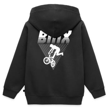 BMX street Jump - Kinder Premium Organic Zip Hoodie - Schwarz - Hinten - AI Model Kid Male (0cm)