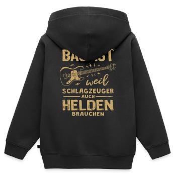 Lustiger Bassist Spruch Bass Basser E Bass - Kinder Premium Organic Zip Hoodie - Schwarz - Hinten - AI Model Kid Male (0cm)