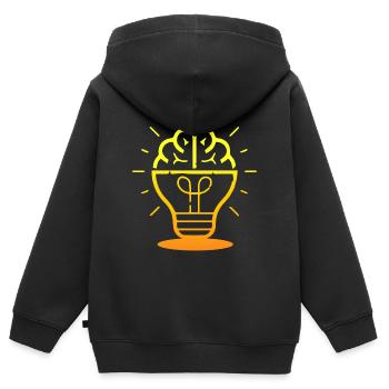Fun Fun Drôle - Sweat Premium à capuche zippé enfant bio - noir - Dos - AI Model Kid Male (0cm)