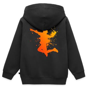 Badminton Badminton Joueur De Badminton Squash Badminton - Sweat Premium à capuche zippé enfant bio - noir - Dos - AI Model Kid Male (0cm)