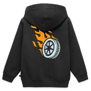 Motorsport ist unsere Leidenschaft. - Kinder Premium Organic Zip Hoodie - Schwarz - Hinten - AI Model Kid Male (0cm)
