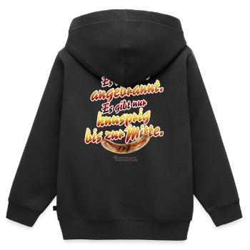 Grill T-Shirt Spruch Angebrannt und knusprig - Kinder Premium Organic Zip Hoodie - Schwarz - Hinten - AI Model Kid Male (0cm)