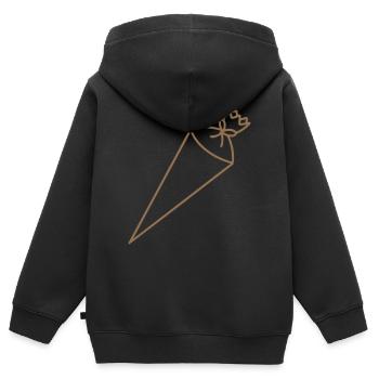 Schultüte Blanko - Kinder Premium Organic Zip Hoodie - Schwarz - Hinten - AI Model Kid Male (0cm)