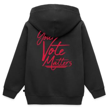 your vote matters Zitat - Kinder Premium Organic Zip Hoodie - Schwarz - Hinten - AI Model Kid Male (0cm)