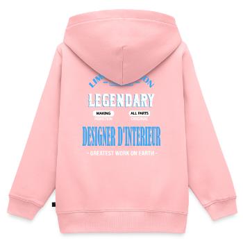 INNENARCHITEKT - BESTSELLER 🌟🌟 - Kinder Premium Organic Zip Hoodie - Rosa - Hinten - AI Model Kid Female (0cm)