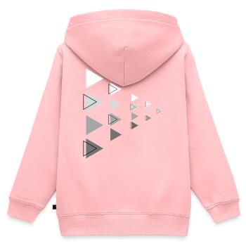 Triangles Gray Horizontal Arrow Decoration - Kids Premium Organic Zip-up Hoodie - rose - Back - AI Model Kid Female (0cm)