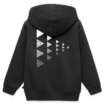 Dreiecke Grau Horizontale Pfeil Dekoration - Kinder Premium Organic Zip Hoodie - Schwarz - Hinten - AI Model Kid Male (0cm)