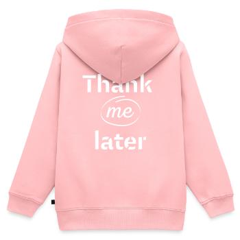 Thank me later - Kinder Premium Organic Zip Hoodie - Rosa - Hinten - AI Model Kid Female (0cm)