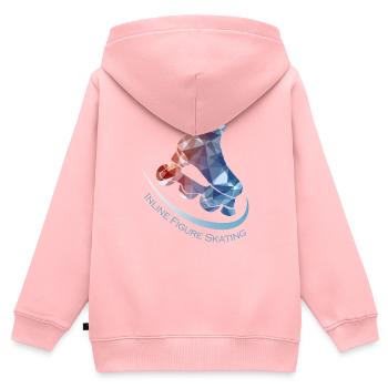 IFS 2023 Inline Figure Skating - Sweat Premium à capuche zippé enfant bio - rose - Dos - AI Model Kid Female (0cm)