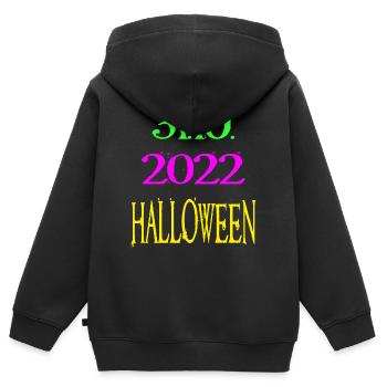 Halloween 31.10.2022 - Kinder Premium Organic Zip Hoodie - Schwarz - Hinten - AI Model Kid Male (0cm)