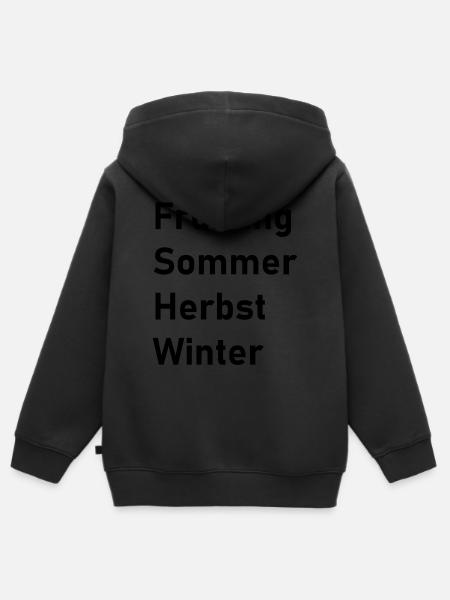 jahreszeiten - Kinder Premium Organic Zip Hoodie - Schwarz
