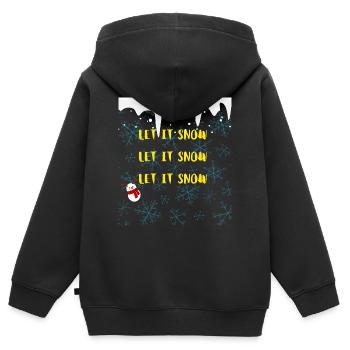 Snow | Let it Snow | Flakes | Snow figure | Santa - Kinder Premium Organic Zip Hoodie - Schwarz - Hinten - AI Model Kid Male (0cm)