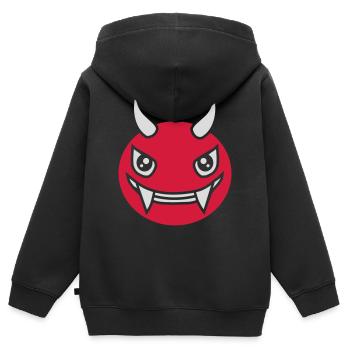 Devil Monster Design Face - Kids Premium Organic Zip-up Hoodie - black - Back - AI Model Kid Male (0cm)