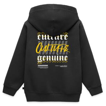 Culture Streetwear - Kinder Premium Organic Zip Hoodie - Schwarz - Hinten - AI Model Kid Male (0cm)