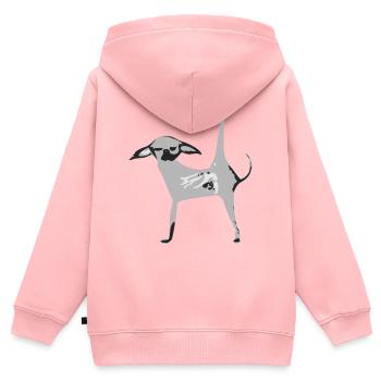 Cosmo, der Graue Chiwawa - Kinder Premium Organic Zip Hoodie - Rosa - Hinten - AI Model Kid Female (0cm)