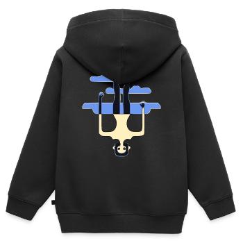 Der Mann auf dem Kopf - Kinder Premium Organic Zip Hoodie - Schwarz - Hinten - AI Model Kid Male (0cm)