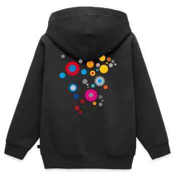 Dots Pattern - Kids Premium Organic Zip-up Hoodie - black - Back - AI Model Kid Male (0cm)