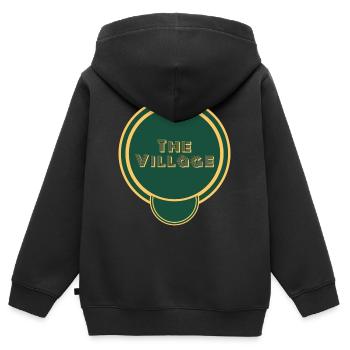 Retro - Kinder Premium Organic Zip Hoodie - Schwarz - Hinten - AI Model Kid Male (0cm)
