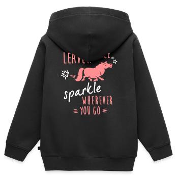 Leave a little sparkle wherever you go - Kinder Premium Organic Zip Hoodie - Schwarz - Hinten - AI Model Kid Male (0cm)