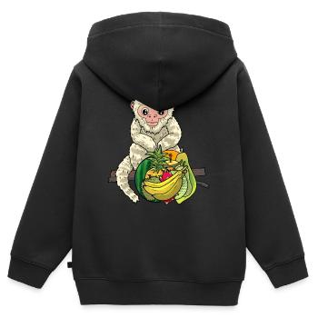 Affe Affen Zoologie Zootiere Kinder Baby Zoo - Kinder Premium Organic Zip Hoodie - Schwarz - Hinten - AI Model Kid Male (0cm)