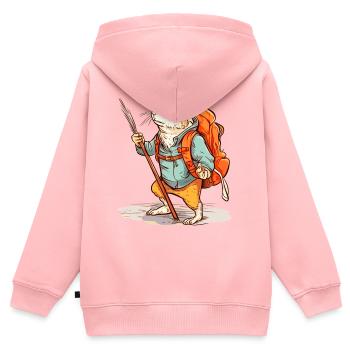 Le rat-taupe errant dans la nature - Sweat Premium à capuche zippé enfant bio - rose - Dos - AI Model Kid Female (0cm)