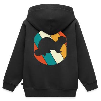Vintage Ferret Enthusiast Weasel Vintage - Kinder Premium Organic Zip Hoodie - Schwarz - Hinten - AI Model Kid Male (0cm)