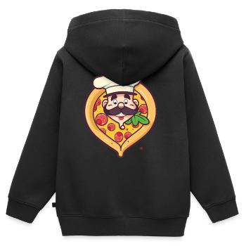 Slice of Heaven Der Traum eines Pizzaliebhabers - Kinder Premium Organic Zip Hoodie - Schwarz - Hinten - AI Model Kid Male (0cm)