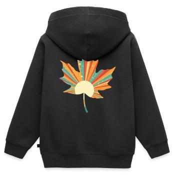 Retro-Bogen - Kinder Premium Organic Zip Hoodie - Schwarz - Hinten - AI Model Kid Male (0cm)