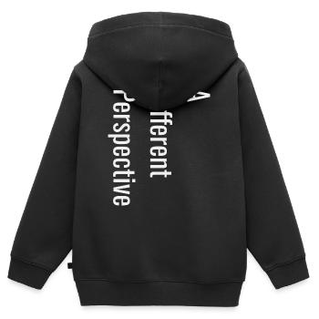 A Different Perspective - Kids Premium Organic Zip-up Hoodie - black - Back - AI Model Kid Male (0cm)