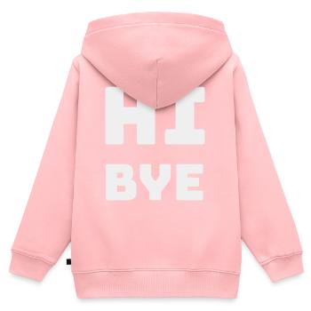 HI BYE - Kids Premium Organic Zip-up Hoodie - rose - Back - AI Model Kid Female (0cm)