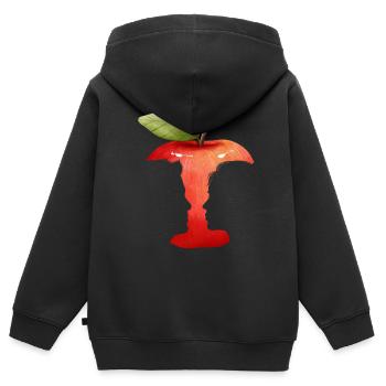 Silhouette des Apfelgesichts - Kinder Premium Organic Zip Hoodie - Schwarz - Hinten - AI Model Kid Male (0cm)