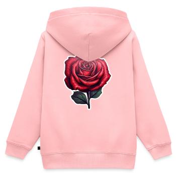Rose rot - Kinder Premium Organic Zip Hoodie - Rosa - Hinten - AI Model Kid Female (0cm)