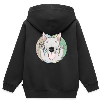 SCHIKANIEREN - Kinder Premium Organic Zip Hoodie - Schwarz - Hinten - AI Model Kid Male (0cm)