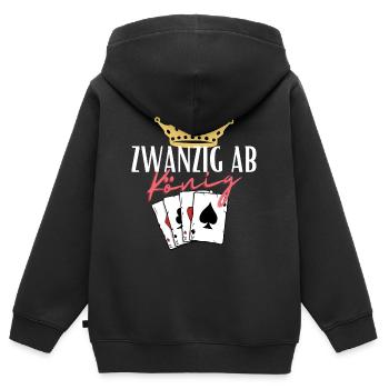Vingt de King - Sweat Premium à capuche zippé enfant bio - noir - Dos - AI Model Kid Male (0cm)