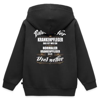Tätowierter Krankenpfleger ist netter! - Kinder Premium Organic Zip Hoodie - Schwarz - Hinten - AI Model Kid Male (0cm)