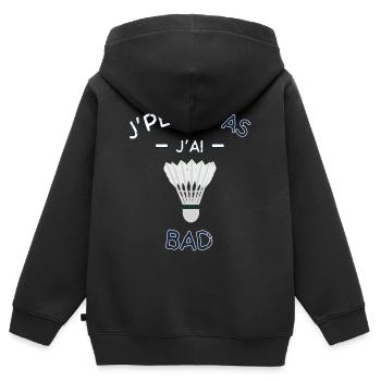 I don't have badminton - Kids Premium Organic Zip-up Hoodie - black - Back - AI Model Kid Male (0cm)