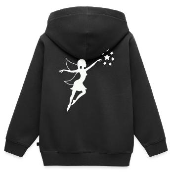 fairy - Kids Premium Organic Zip-up Hoodie - black - Back - AI Model Kid Male (0cm)