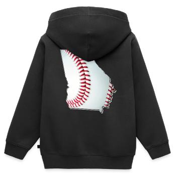 Georgia (USA) | echter Baseball | Landkarte - Kinder Premium Organic Zip Hoodie - Schwarz - Hinten - AI Model Kid Male (0cm)