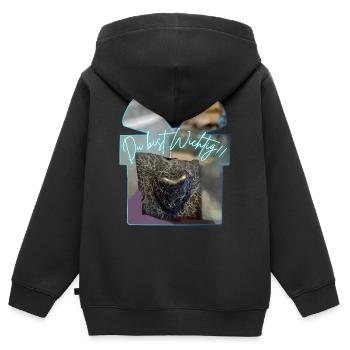 Du bist Wichtig - Kinder Premium Organic Zip Hoodie - Schwarz - Hinten - AI Model Kid Male (0cm)