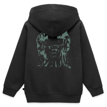 Monstre de boue 01 - Sweat Premium à capuche zippé enfant bio - noir - Dos - AI Model Kid Male (0cm)