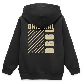 Original 1990 Authentisch 1990 Vintage Bursdag - Kinder Premium Organic Zip Hoodie - Schwarz - Hinten - AI Model Kid Male (0cm)