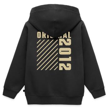 Original 2012 Authentic 2012 Vintage Bursdag - Sweat Premium à capuche zippé enfant bio - noir - Dos - AI Model Kid Male (0cm)
