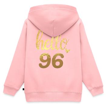 Hallo 96 gold - Kinder Premium Organic Zip Hoodie - Rosa - Hinten - AI Model Kid Female (0cm)