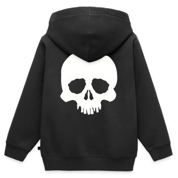 skull - Kinder Premium Organic Zip Hoodie - Schwarz - Hinten - AI Model Kid Male (0cm)